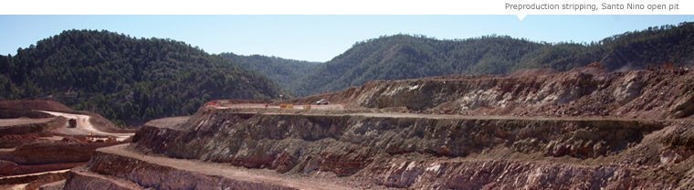 Preproduction stripping, Santo Nino open pit 