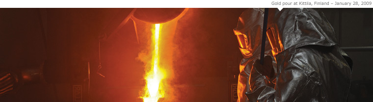 Gold pour at Kittila, Finland – January 28, 2009 