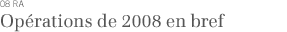 Opérations de 2008 en bref