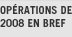 Opérations de 2008 en bref