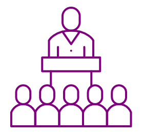 icon of a person at a podeum