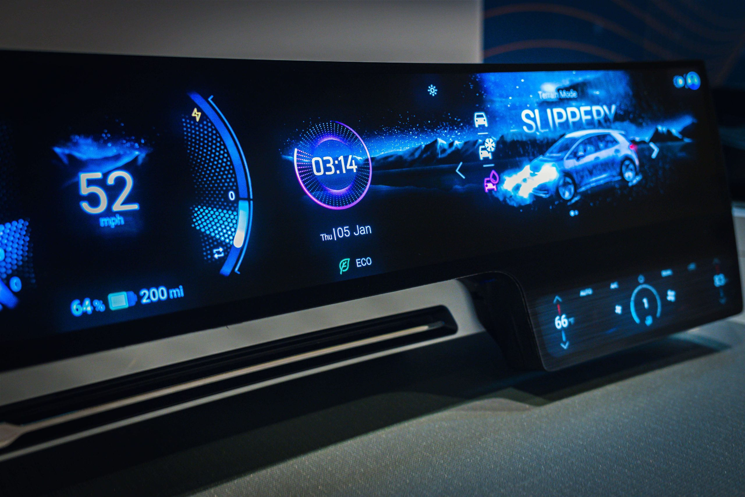 Visteon’s award-winning Command & Control Display, presented during CES 2023.