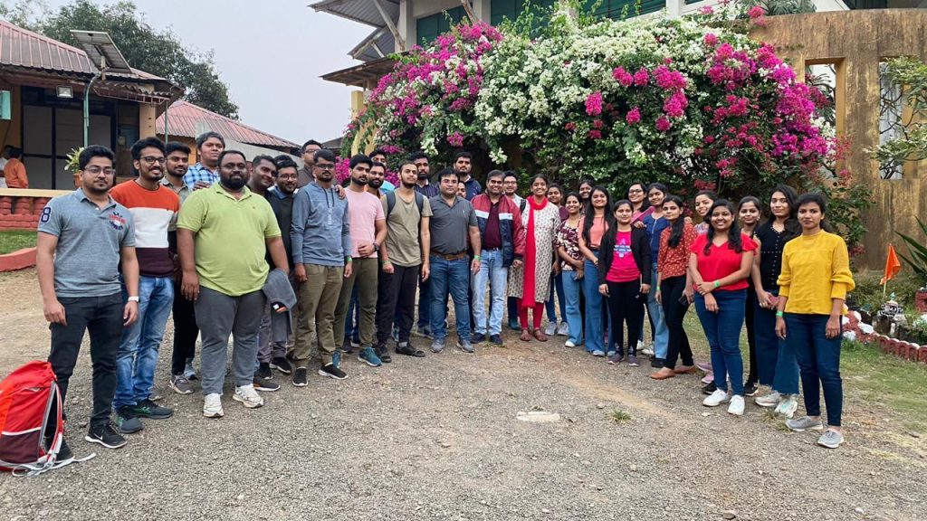 a group of people posing for a photo